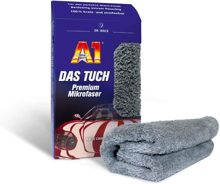 Dr. Wack A1 The Cloth 40 x 40 cm I Premium Microfibre Cloth for the Perfect Shine Finish on the Paint I Extremely Soft