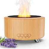 Essential Oil Diffuser for Home 500ML, Retro Vinyl Aromatherapy Diffuser | 3D flame effect &amp; 9 colors. 500ml tank lasts 14H for deep sleep. BPA-free with auto-off ensures safety for babies and pets.