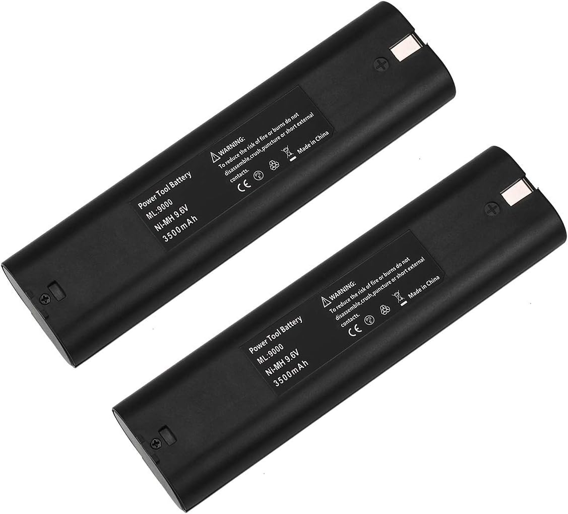 2 Pack 9.6V 3000mAh Ni-Mh Replacement for Makita 9.6V Battery for Makita 9000 9033 193890-9 192696-2 632007-4