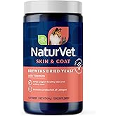 NaturVet Brewers Dried Yeast Formula with Garlic Flor Dogs &amp; Cats - 1 lb | Vitamins for Dogs and Cats, Powder, Made in The USA with Globally Source Ingredients, 1 Pound