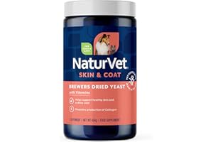 NaturVet Brewer's Dried Yeast Formula with Garlic Flavoring Plus Vitamins for Dogs and Cats, 1 lb Powder, Made in USA