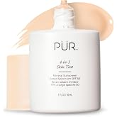 P&Uuml;R MINERALS Tinted Sunscreen for Face, 4-in-1 Skin Tint - Broad Spectrum Mineral Sunscreen, SPF 50 - Tinted Facial Moisturizer, Primer &amp; Foundation for Sun Protection - Lightweight, Buildable