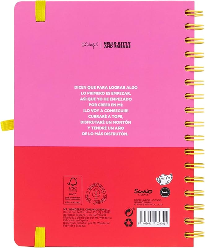 - Agenda Semanal Escolar Hello Kitty 2026-2027 com Autocolantes e Extras – Planeador Completo de setembro de 2026 a agosto de 2027