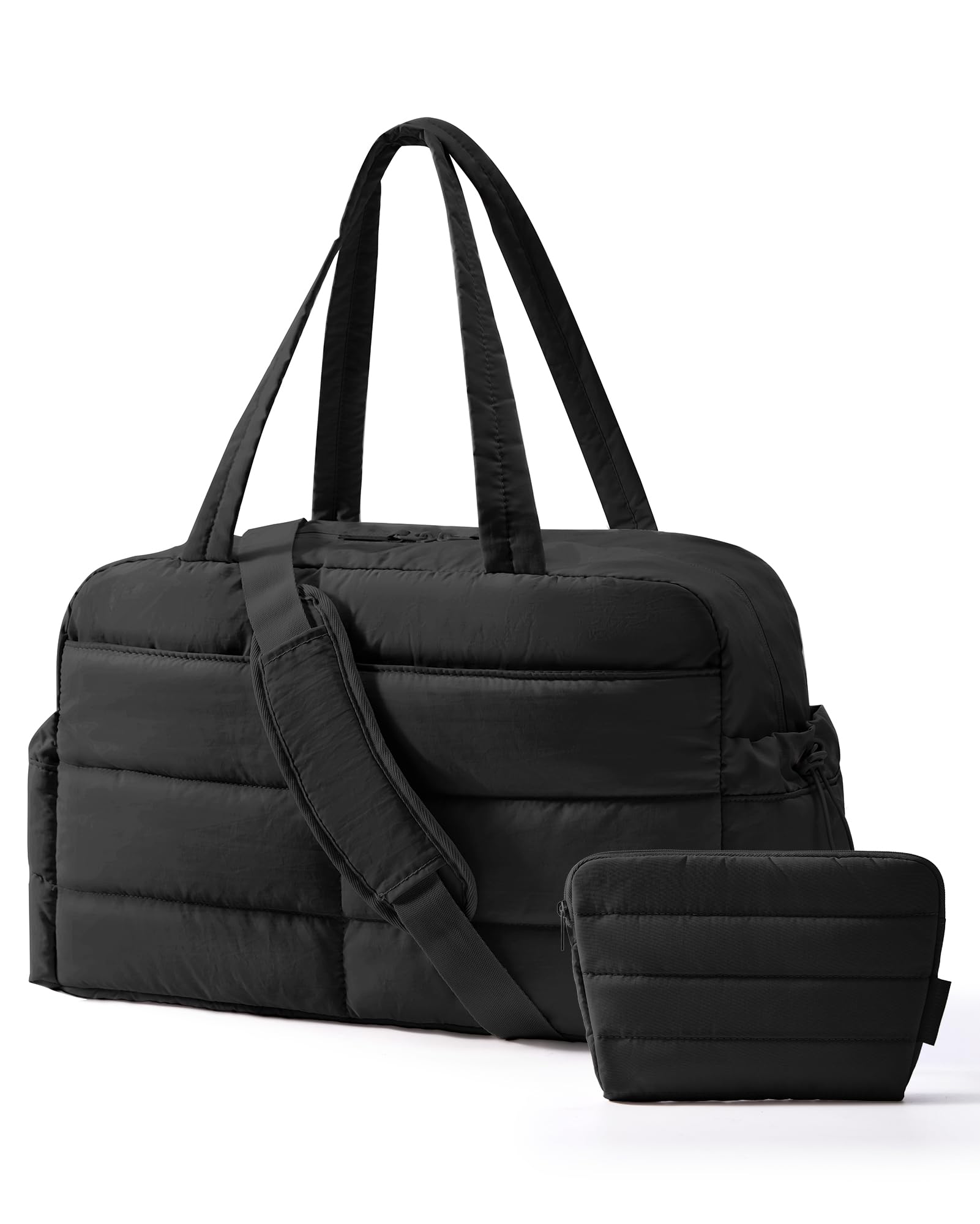 Photo 1 of BAGSMART Gym Bag for Women with Toiletry Pouch, Lightweight Weekender Bags for Women with Wet Pocket, 31L Quilted Travel Duffle Carry On Bag, Weekender Overnight Bag for Travel,Water Resistant,Black