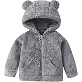 LAVIQK Baby Toddler Boys Girls Fuzzy Fleece Jacket Full-Zip Polar Winter Warm Coats Faux Fur Outwear