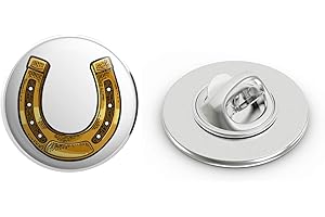 BRK Studio Simple Vintage Cowboy Wild West Element Cartoon Art Round Metal 0.75" Lapel Pin Hat Shirt Pin Tie Tack Pinback