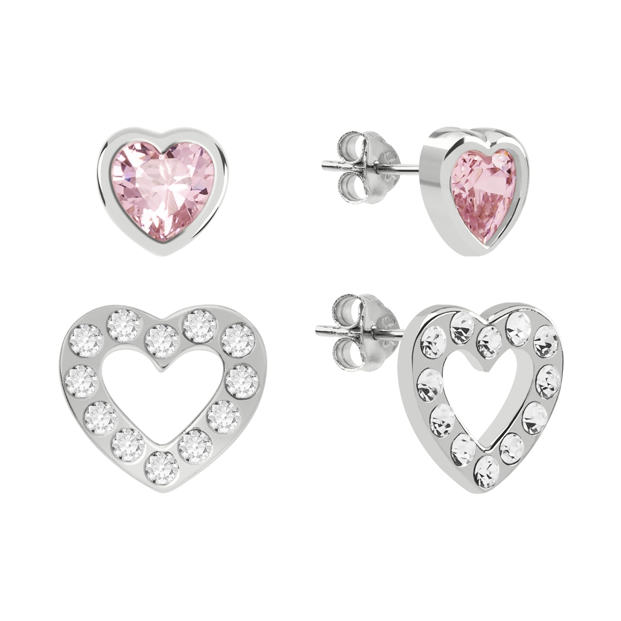 RADLEY Womens Sterling Silver Heart Twin Pack Earrings RYJ1177, Multi Colour, One Size