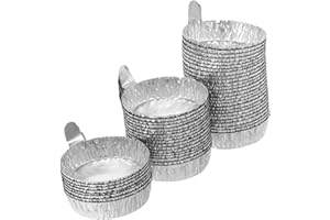 Hoement 100pcs Aluminum Foil Weighing Dish Handle for Accurate Powder and Liquid Measurement 30ml Capacity for Laboratory Use