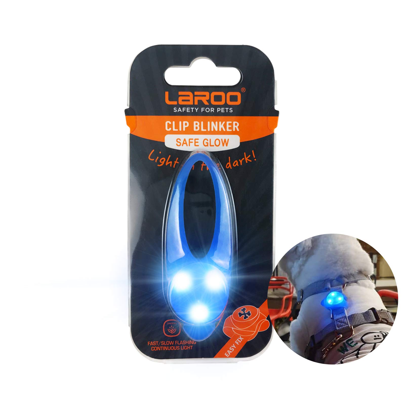 LaRoo Safety LED Light for Dogs,Cats,LED-Light Pendant Keyring,Clip on Dog Collar Charms Blinker Light Waterproof Safety Light for Walking the Dog and Outdoor Sports