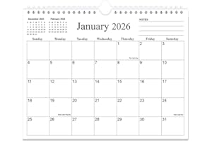 RUNTIOVAL 2026 Calendar - 18 Months Calendar 2026 from January 2026 to June 2027, Wall Calendar 2026 with Thick Paper for Home/Office/School, 8.5" x 11", Black