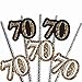 Adult 70th Birthday - Gold - Paper Straw Decor - Birthday Party Striped Decorative Straws - Set of 24