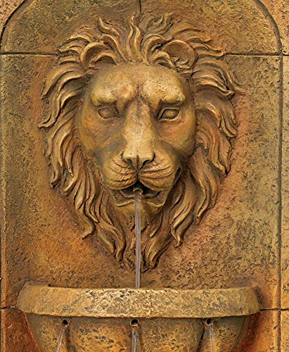 2 Lion+Head+Faux+Stone+Fountain