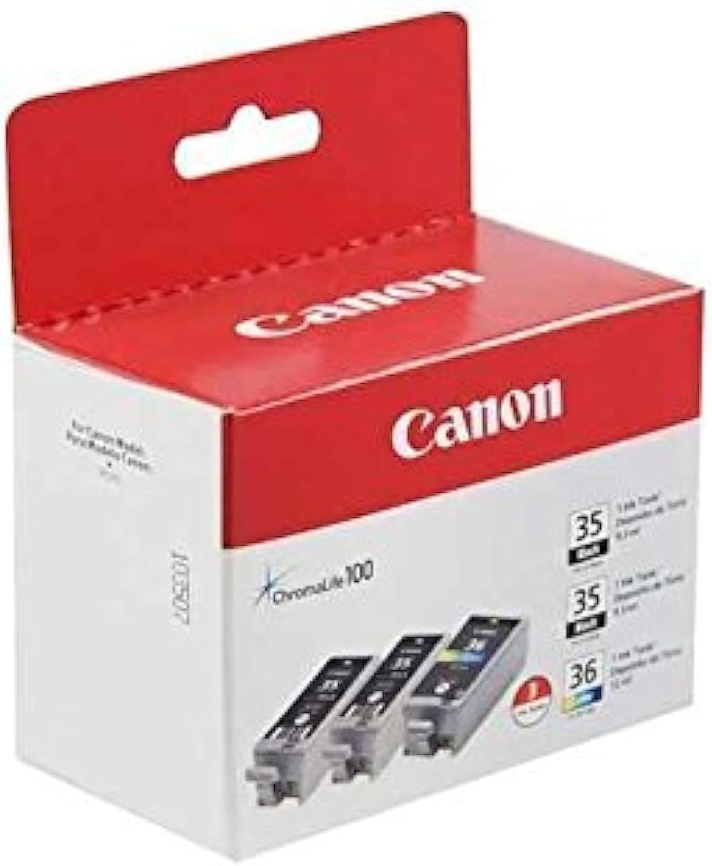 Canon PGI-35 Black and CLI-36 Colour Ink Cartridge Bundle Pack for PIXMA iP100
