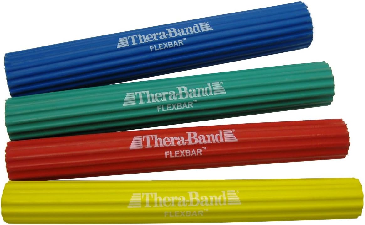 TheraBand FlexBar, Tennis Elbow Therapy Bar, Relieve Tendonitis Pain & Improve Grip Strength, Resistance Bar for Golfers Elbow & Tendinitis, Blue, Heavy, Advanced: Sports & Outdoors