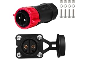 GaiRen 2 Pin 50Amp Trolling Motor Plug Receptacle Set, 12/24/36/48 Volt Marine Boat Power Waterproof IP67 Connector Trolling Boat Plug for Trolling Motors Compatible with 6/8 AWG Wire Red