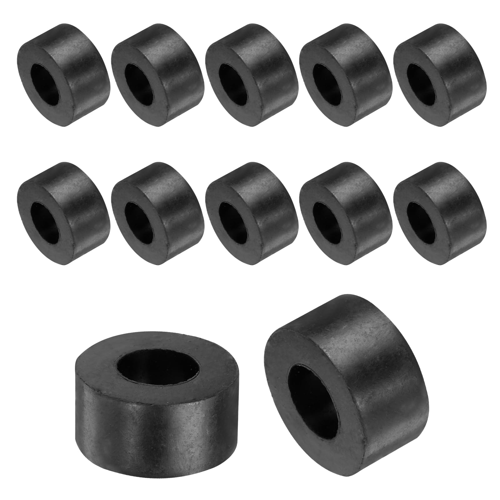 Photo 1 of uxcell 12 Pcs Rubber Spacers 20mm OD x 10mm ID x 10mm Height Round Anti Vibration Spacer Rubber Bushing