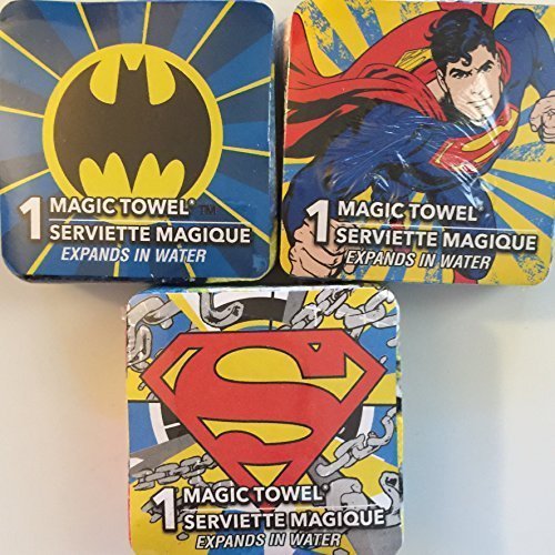 Magic Towel Set of 3 Superman Batman Varies in Design 100% Cotton