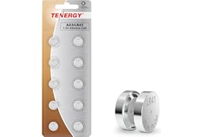 Tenergy 1.5 Volt Battery Button Cell LR41, ag3 Batteries Equivalent, Ideal for thermometers, Watches, Laser Pointers, Small Toys, Portable Electronics, 10 Count