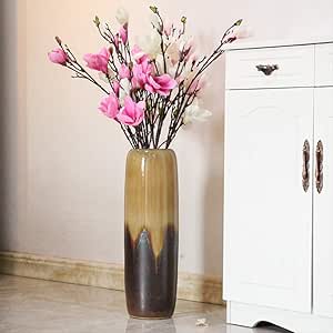 SHIYZII Florero de Piso de cerámica Seca Florero Arreglo Floral