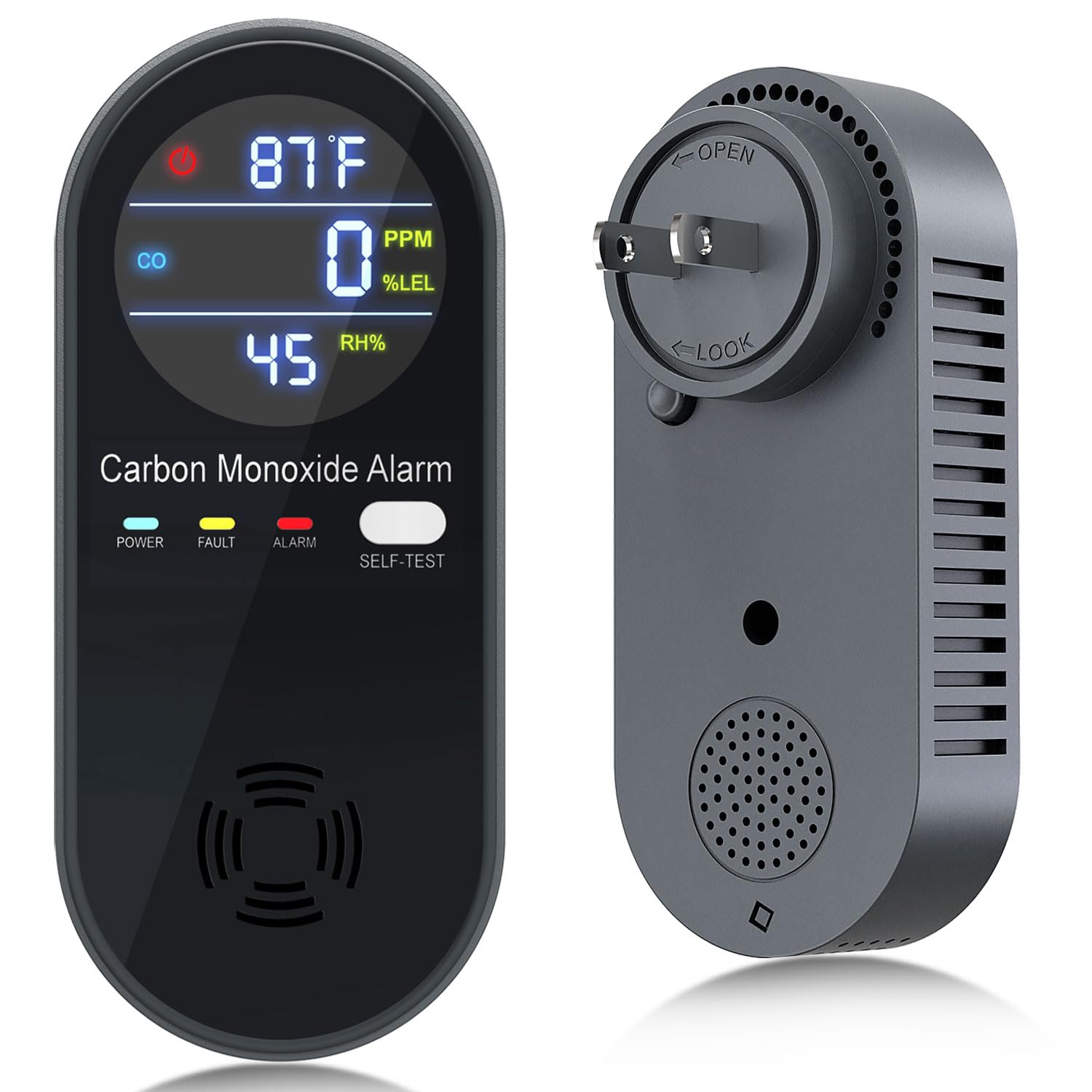 Photo 1 of Carbon Monoxide Detectors Plug in, WESHLGD Portable Carbon Monoxide Detector for Travel,3 in 1 CO Alarm Plug in with Real-time Display(CO, Temp, Humidity) and Voice Alarm for Home RV