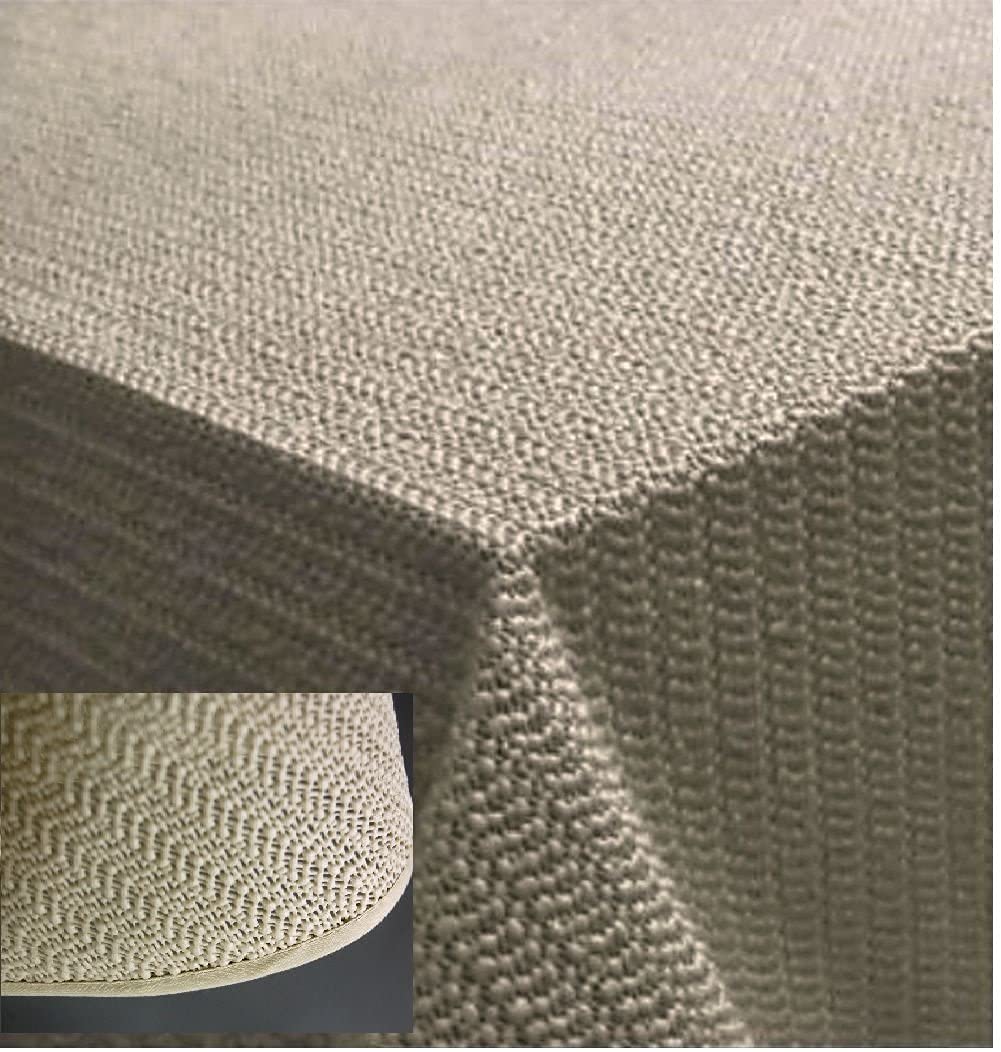 Tablecloth Garden Blanket with Hem Washable Garden Tablecloth Balcony Patio Weatherproof (140 x 180 cm Oval, Beige)