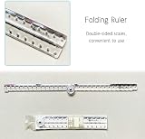 Belegao 2 Pack Folding Rulers 15cm/30cm Clear and Black White Plastic Measuring view 4