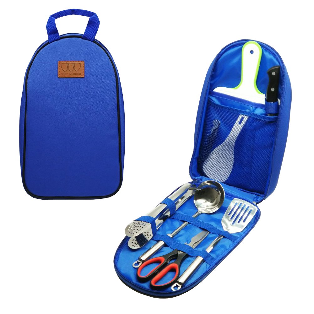 Camping Cookware Kit Utensil Organizer Travel Hike Set Water Resistant