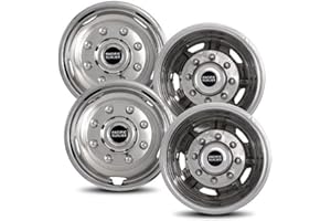 Pacific Dualies 30-1708 17" Polished Stainless Steel Wheel Simulator Kit with 8 Lug and 5 Vent Hole for Chevy 2011-2025 GMC 3500 Truck