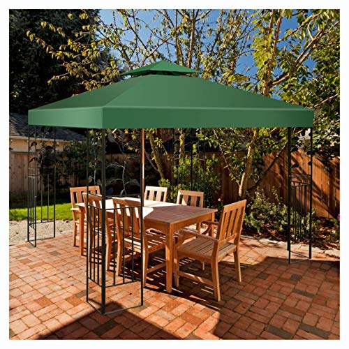 Canopy & Gazebo, 10' x 10' 1-Tier or 2-Tier 3 Colors Patio Canopy Top Replacement Cover, 2 Tier Green - Thumbnail 5