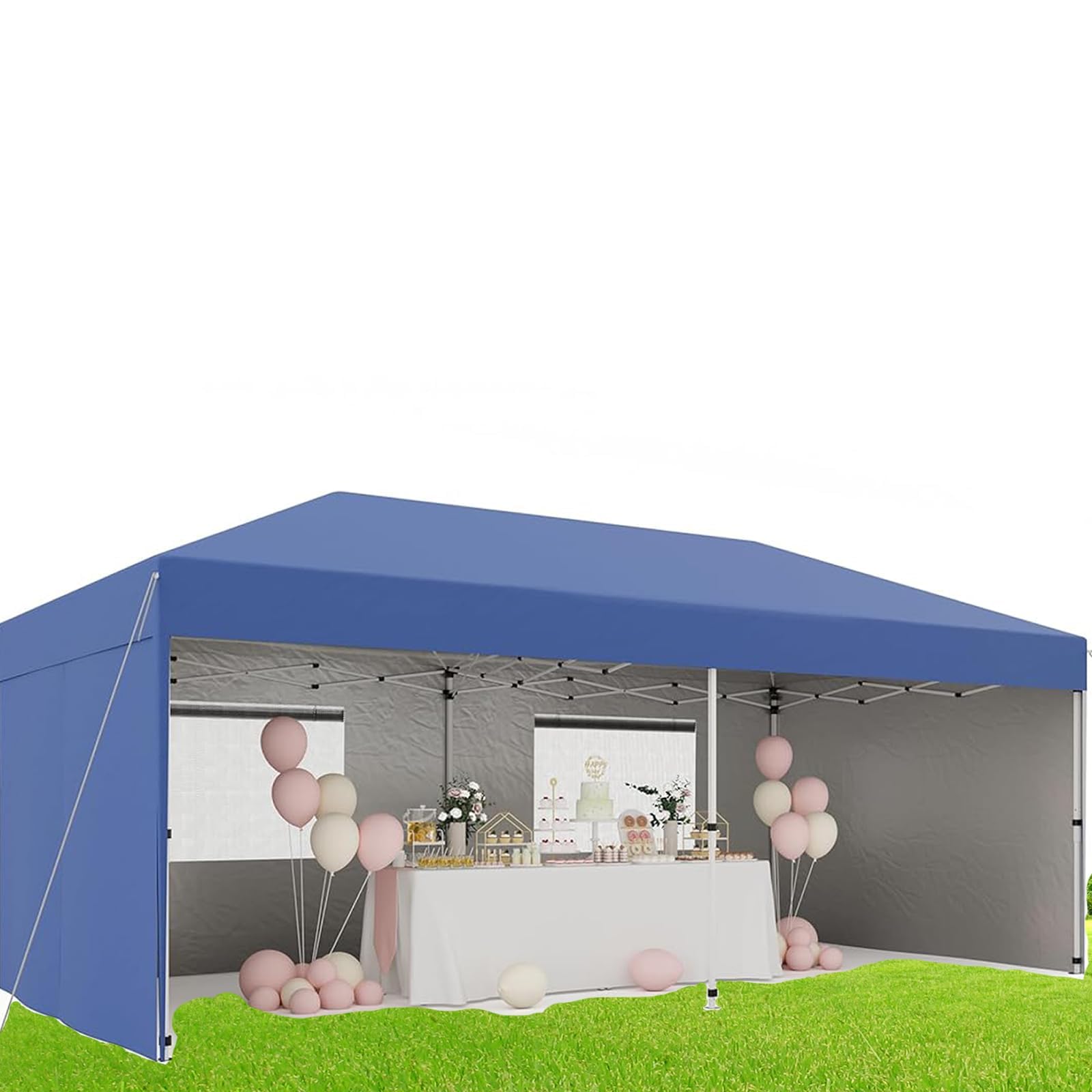 Photo 1 of 10x20ft Heavy Duty Pop Up Canopy Tent with Removable Sidewalls & Reinforced Awning, UPF 50+ All-Weather Commercial-Grade Shelter for Street Vendors, Parties, Outdoor Events with Roller Bag