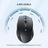 TECKNET Wireless Bluetooth Mouse 3 Devices 4800 DPI Silent Click Grey view 2