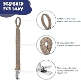 Aolso Pacifier Chain 4pcs Clip Adapter silicone rings Teething Clip Black Blue view 3
