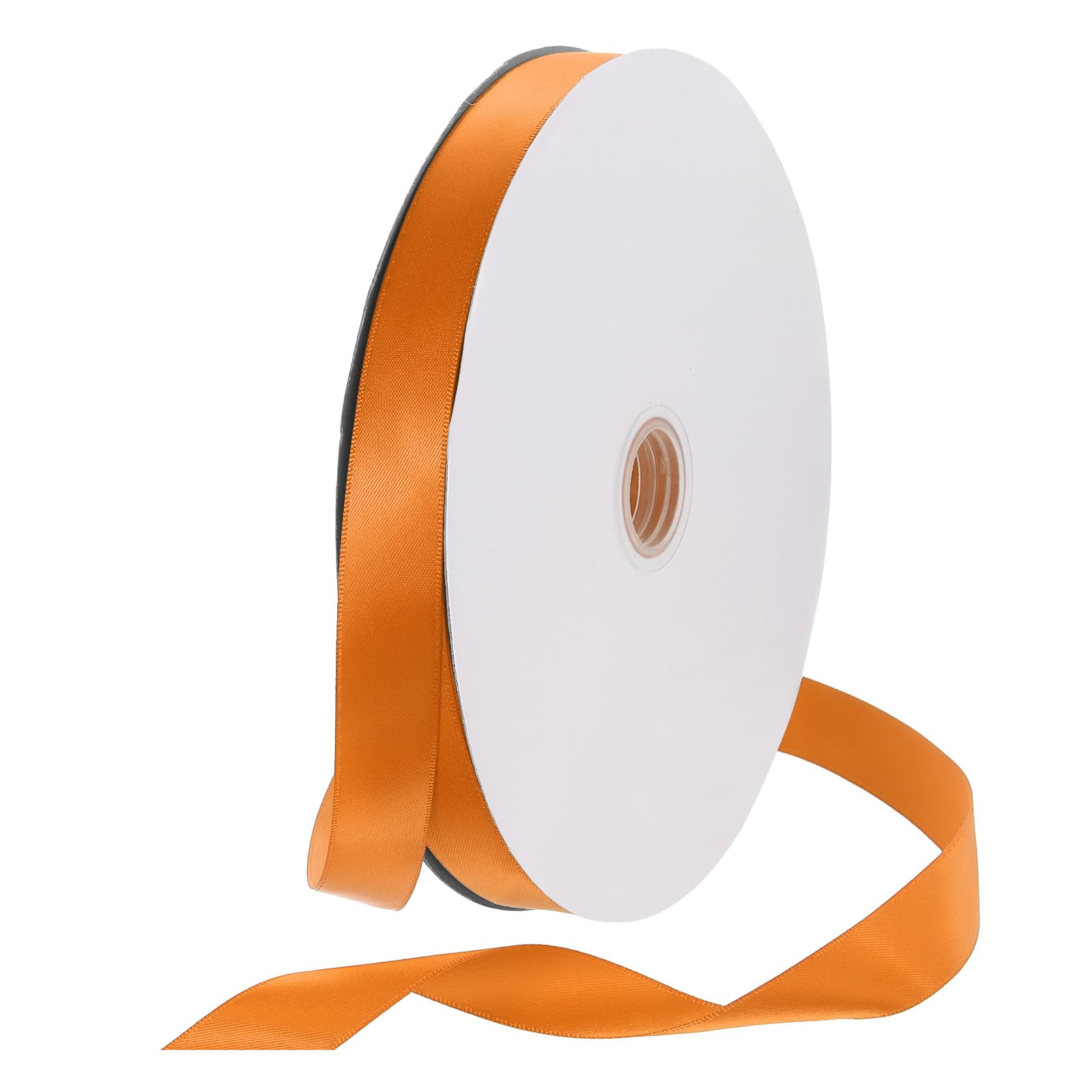 Rebower 20mm Satin Ribbon 91m Thick Double Face Grosgrain Silk Ribbon, [for Gift Wrapping, Hair Bows, Wedding, Cake, Flower] - 100 Yard/300ft/ Orange