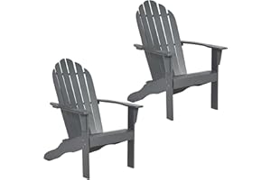 Giantex Adirondack Chair Outdoor Wooden W/Ergonomic Design Acacia Chair for Yard, Patio, Garden, Poolside and Balcony Adirond