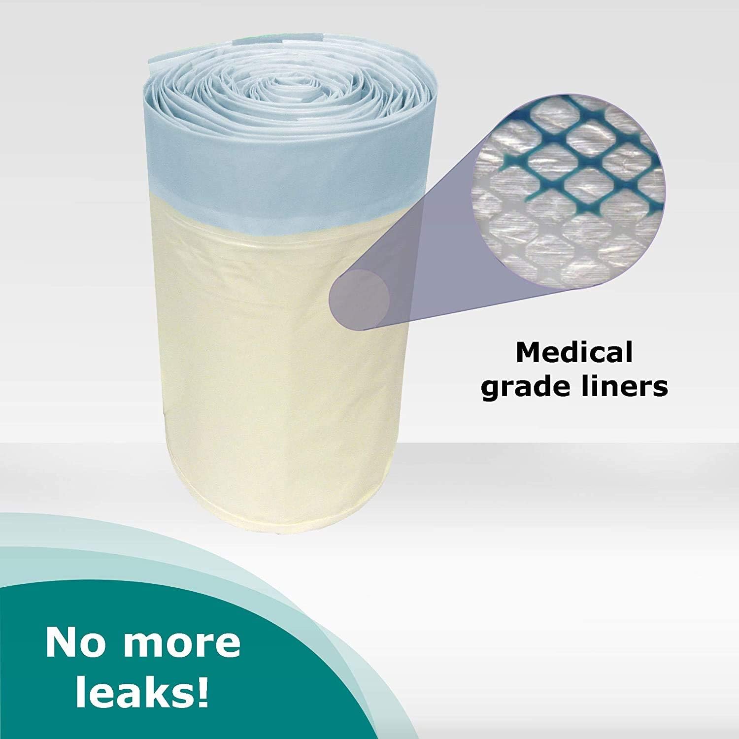 SaniCare Medical Grade Commode Liners - Pack of 50 Thick Disposable Commode Liners - Fits All Standard Bedside Commodes - Eliminates Odors - No Leaks - Never Clean A Commode Again: Health & Personal Care