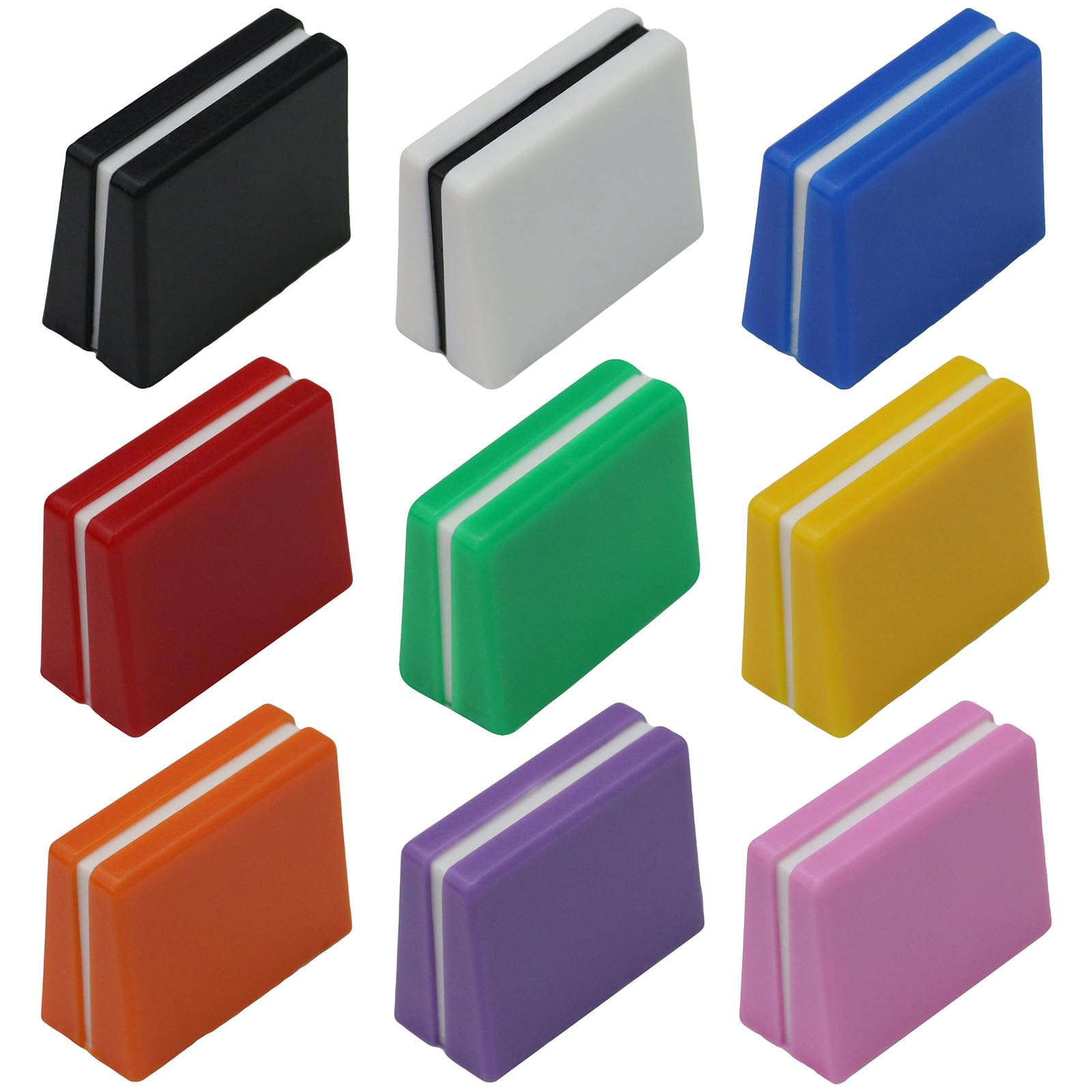 9 Pack Mixed Colour 4mm Colour Body Wide Fader/Linear Slider/Cross Fader Caps For DJ Mixer