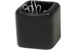 Dacasso Leather Paperclip Holder - Luxury Magnetic Paperclip Holder - Elegant Office Organization & Desk Decor - (Black)