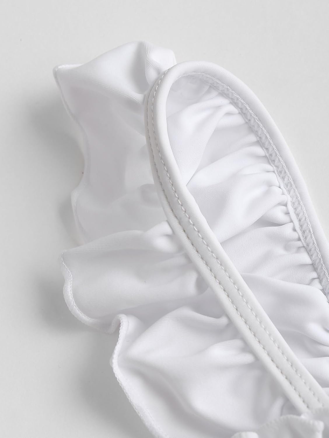 hannea smocked frayed hem bikini top with thong bottoms