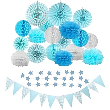 Gomaihe Set Di 21 Pompon Di Carta Velina Fiori Di Carta Palle Di Carta Decorazioni A Nido Dape Pon Pon Palla Fiore Carta Velina Festoni Compleanno