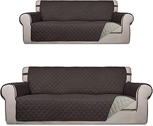 PureFit Sofa Oversized Sofa Cover Bundles Reversible Chocolate/Beige Couch Cover