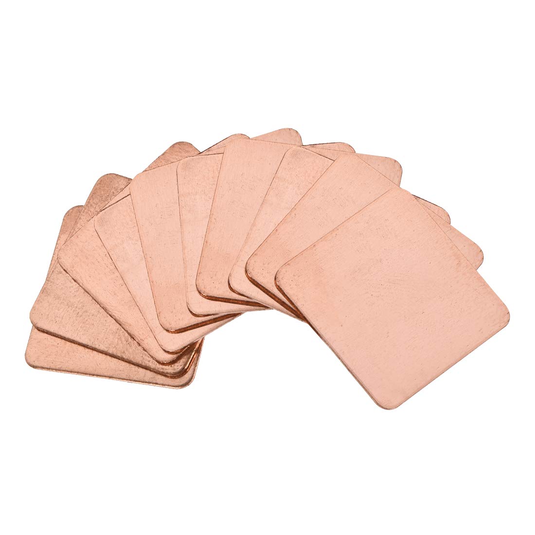 sourcing map Flat IC Chipset Thermal Copper Heatsink for CPU GPU 20 x 20 x 0.5mm 10pcs