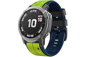 OUTVI 26mm watch band for garmin fenix 7x sapphire solar fenix 6x pro solar fenix 5x 3 hr quick release fit dual color silicone watch strap replacement for garmin epix 2 pro sapphire 51mm Descent MK1/2/2i