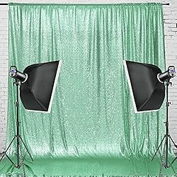 Eternal Beauty Mint Green Sequin Wedding Backdrop