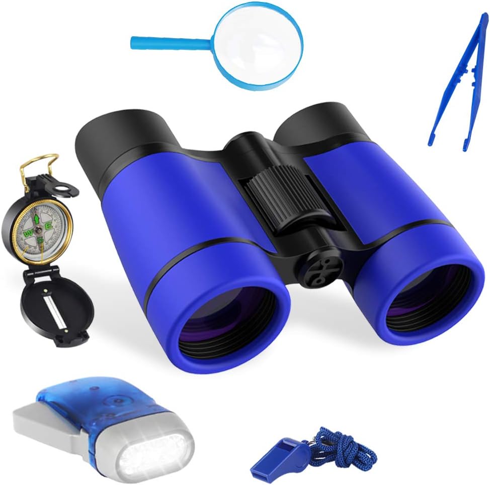Jumelles Enfant, Binoculars enfant 6 en 1, Kit jumelle enfant, set