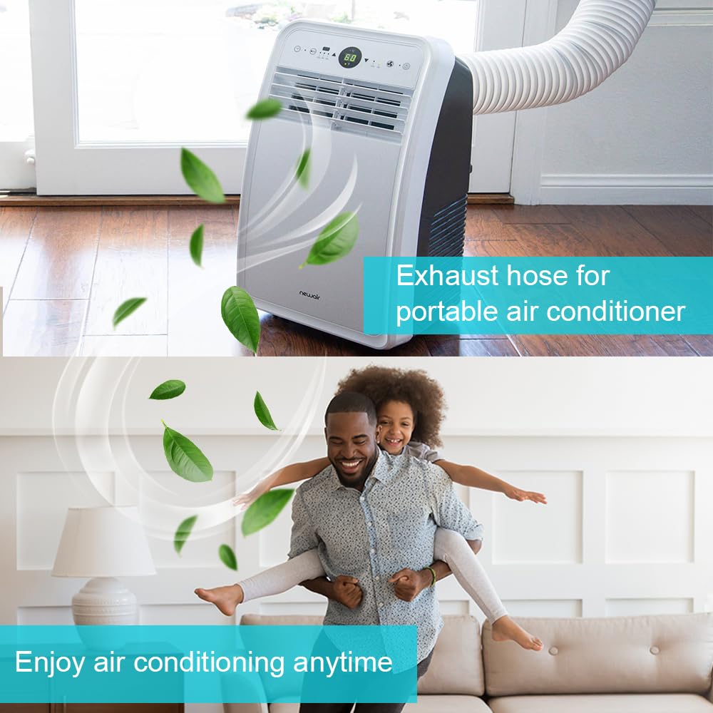 BEWAVE Portable Air Conditioner Hose, Portable Exhaust Vent Hose with 5.9 Inch Diameter, Universal Replacement AC Vent Hose Length up to 59