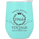 NGLIV 60th Birthday Gift for Women Men,1966 Birthday Gifts for Women,Tumbler 12 oz Stainless Steel Vacuum Insulated Tumblers Womens 60th Birthday Gifts Ideas Blue
