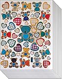 Jazzstick 350 Glitter Teddy Bear & Heart Decal Sticker Value Pack 10 sheet 09A07
