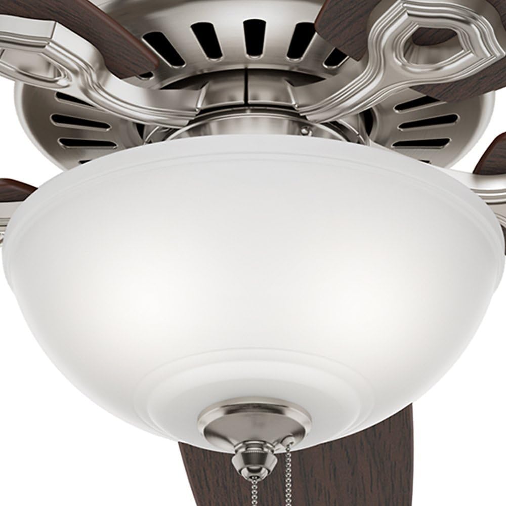 HUNTER 53090 Builder Deluxe Indoor Ceiling Fan with LED Light and Pull Chain Control, 52", Brushed Nickel: Home Improvement