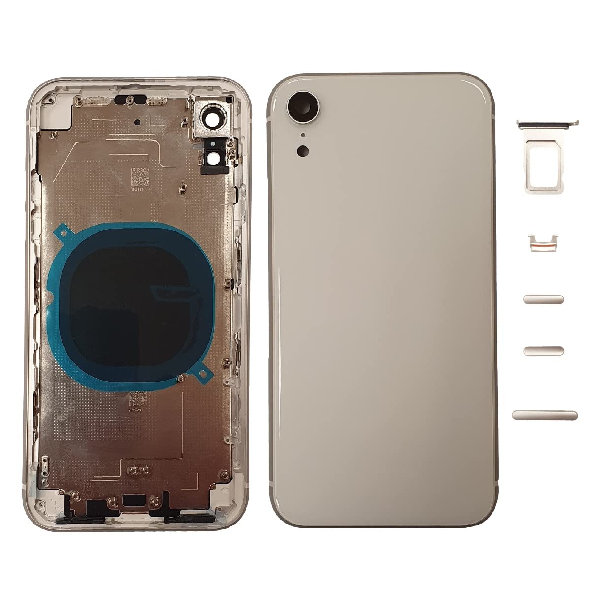 Smartex® Back cover Housing + Frame compatibile with iPhone XR | Rear Shell NO LOGO, NO PRE-INSTALLED COMPONENTS (White) — image 1