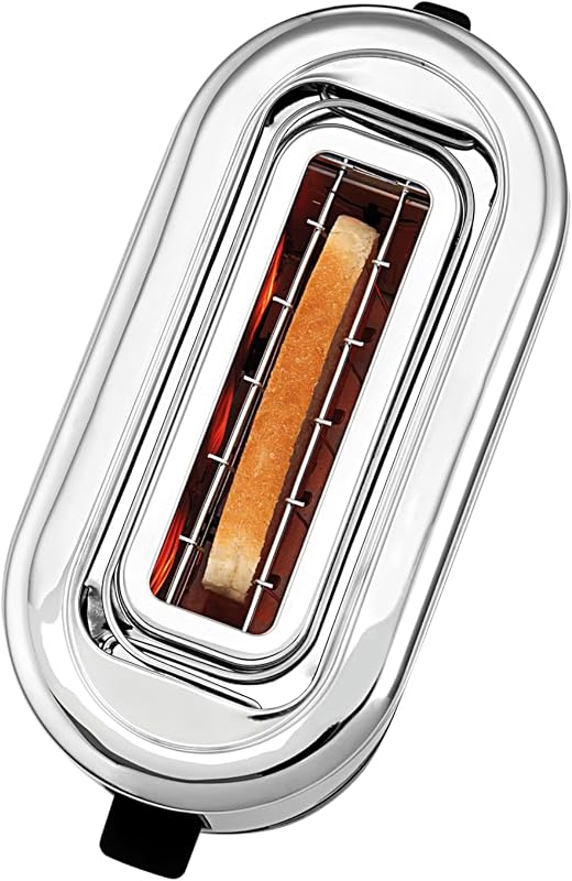 Kitchenminis - Tostadora Coup con 1 ranura, formato contacto, 600 W, 7 niveles de tostado, acero inoxidable cromargan mate
